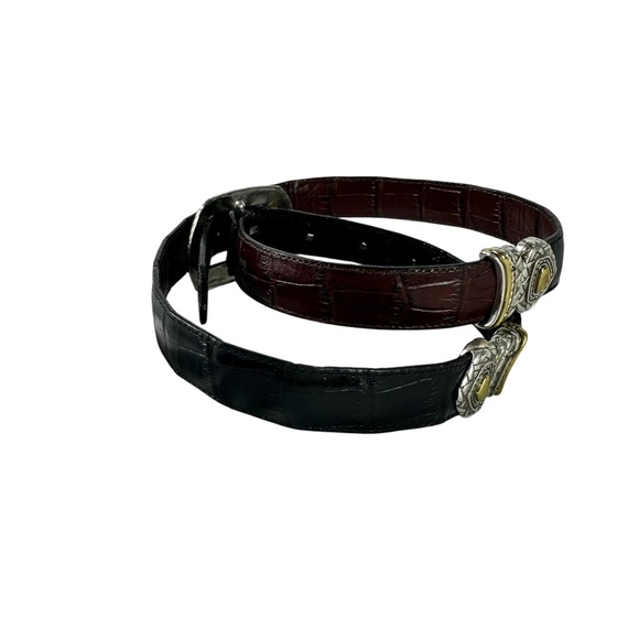 Genuine BRIGHTON Marcus Brown & Black Leather Reversible Belt Unisex Size ML/32 main image 5